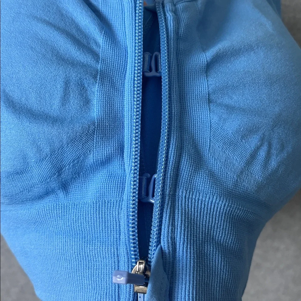 Yogalicious Lux Seamless Katie Zip Bra L Marina Blue